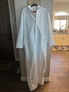 By Red Kap a White Full-Length sipper and snap Coverall, never worn.